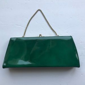 Harry Levine HL Vintage Green Patent Clutch